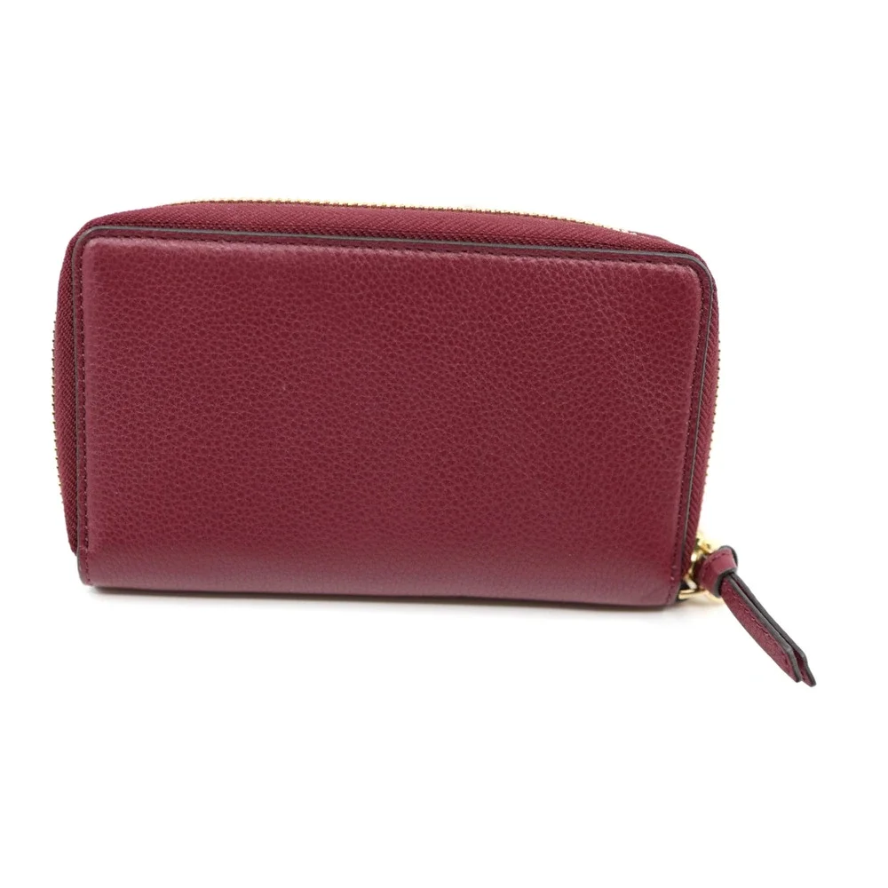 B5 NWoT TORY BURCH Harper Zip Continental Leather Wristlet Wallet Wine $175